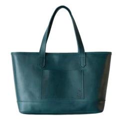 Dreamers Leather Tote, Prussian Blue