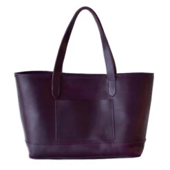 Dreamers Leather Tote, Aubergine