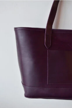 Dreamers Leather Tote, Aubergine -Home Furnishings Store image 1033