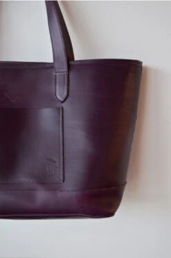 Dreamers Leather Tote, Aubergine -Home Furnishings Store image 1034
