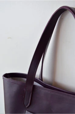 Dreamers Leather Tote, Aubergine -Home Furnishings Store image 1035