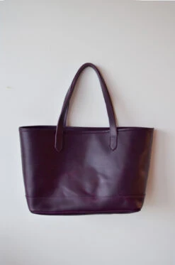Dreamers Leather Tote, Aubergine -Home Furnishings Store image 1037