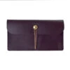 Leather Envelope Clutch, Aubergine -Home Furnishings Store image 1047