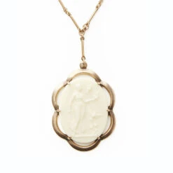 Lady With Doves Pendant Necklace