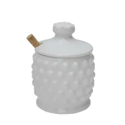 Ceramic Hobnail Honey Jar