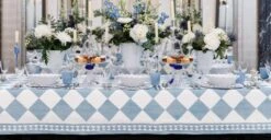 Blue Check Tablecloth -Home Furnishings Store image 129