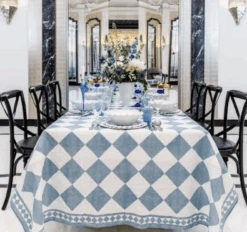 Blue Check Tablecloth -Home Furnishings Store image 204