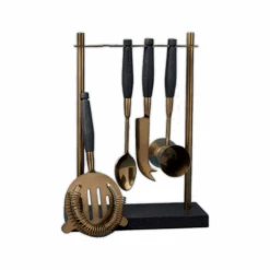 Arendal Aged Bronze Hanging Bar Tool Set