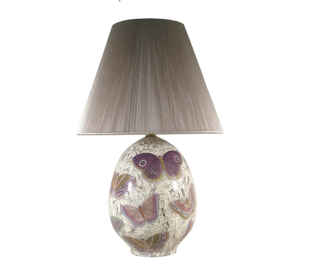 Purple Butterflies Oval Lamp (Shade Not Included) 3 Purple Butterflies Oval Lamp (Shade Not Included)