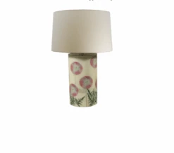 Pink Poppies Cylinder Lamp (Shade Not Included)