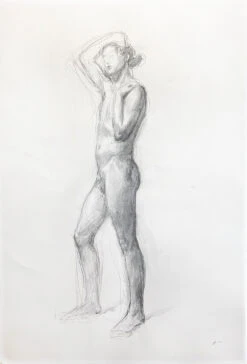 Standing Male Figure — Charcoal On Paper By Seth Fite -Home Furnishings Store image 462