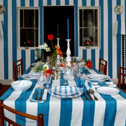 Blue And White Striped Tablecloth 13 Blue And White Striped Tablecloth -Home Furnishings Store image 57
