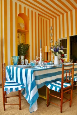 Blue And White Striped Tablecloth 17 Blue And White Striped Tablecloth -Home Furnishings Store image 59