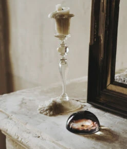 Blush Rose, Crystal Paperweight By Jamie Beck -Home Furnishings Store image 629