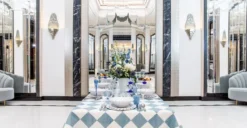 Claridges Blue Checkered Napkin -Home Furnishings Store image 68