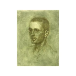 Portrait Of A Man Speaking To Himself — Chalk On Paper By Seth Fite