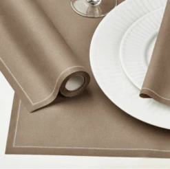 Recycled Taupe Cotton Cocktail Napkin 20 Units -Home Furnishings Store image 89
