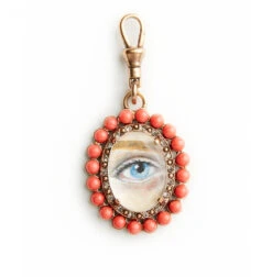 Lover’s Eye Pendant, Coral Bead 14 Lover’s Eye Pendant, Coral Bead -Home Furnishings Store image 902