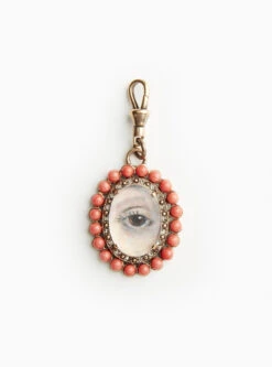 Lover’s Eye Pendant, Coral Bead 16 Lover’s Eye Pendant, Coral Bead -Home Furnishings Store image 904