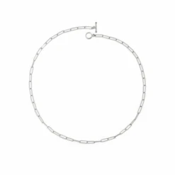 London Paperclip Chain Necklace, Sterling Silver -Home Furnishings Store image 935