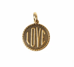 Antiqued Gold Love Charm