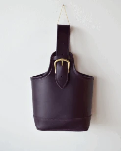 Petite Leather Bag, Aubergine -Home Furnishings Store image 947