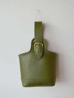 Petite Leather Bag, Olive -Home Furnishings Store image 958