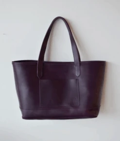 Dreamers Leather Tote, Aubergine -Home Furnishings Store image 969