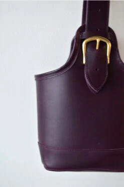 Petite Leather Bag, Aubergine -Home Furnishings Store image 988