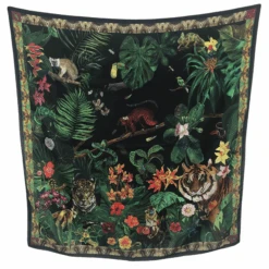 Jungle Black, Silk Scarf By Nathalie Lete